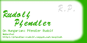 rudolf pfendler business card